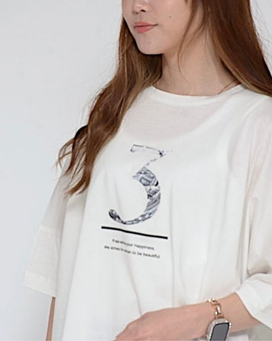 Praia<br>ナンバー転写ドルマンTシャツ