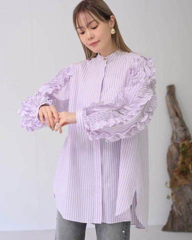 HERENCIA <br>Ruffled sleeve blouse
