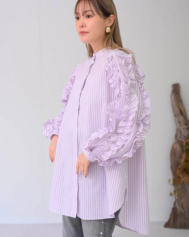 HERENCIA <br>Ruffled sleeve blouse