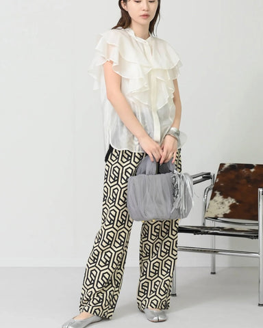 Herencia<br>Frilled sheer blouse