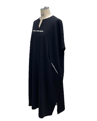 ayane予約<br>ワンピース丈キーネックロゴロンT