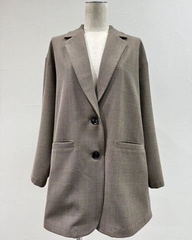 CYAN TOKYO<br> グレンチェックスリットスリーブJK