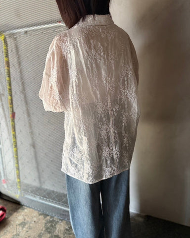 cafune<br> sheer embroidery shirt