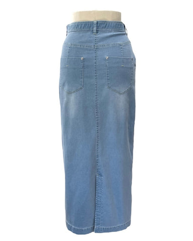ayane予約<br>ストレッチダンガリーペンシルスカート