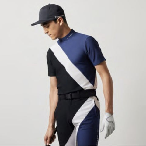 ゴルフコレクション<br>BANDEL<br> STRIPES SWITCH S/S MOCK NECK SHIRTS