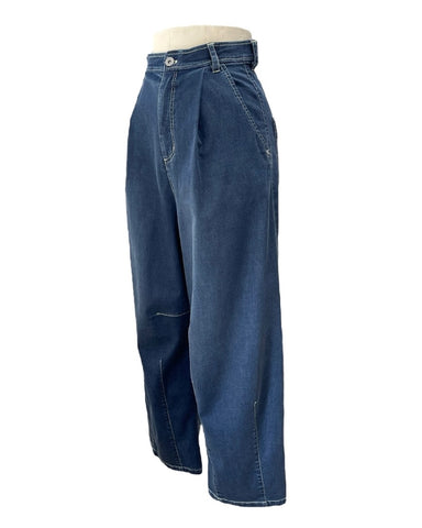 ayane予約<br>ストレッチダンガリーバレルレッグパンツ