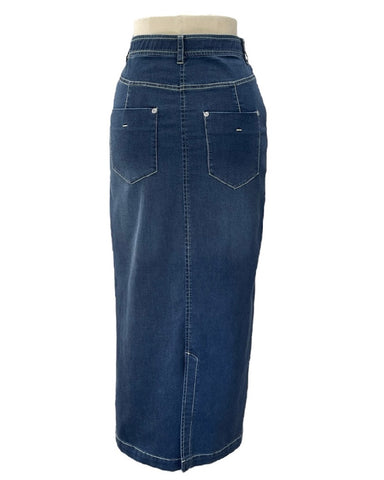 ayane予約<br>ストレッチダンガリーペンシルスカート