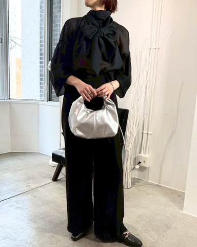 cafune<br> sheer organdy bowtie blouse