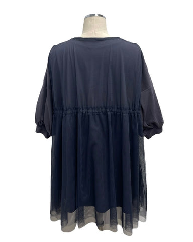 ayane予約<br>チュールジレ付きTシャツ