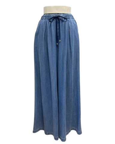 ayane予約<br> テンセルデニムタックワイドパンツ