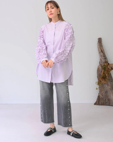 HERENCIA <br>Ruffled sleeve blouse