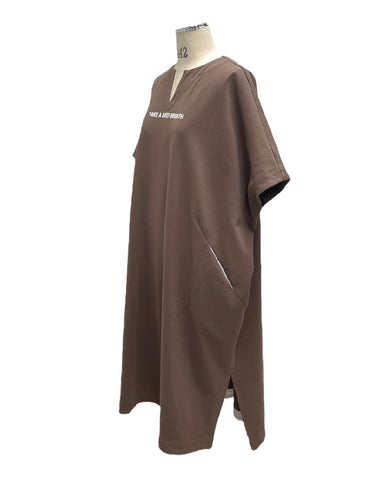 ayane予約<br>ワンピース丈キーネックロゴロンT