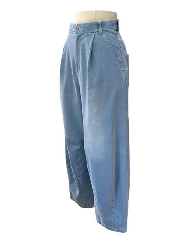 ayane予約<br>ストレッチダンガリーバレルレッグパンツ