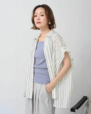 Herencia<br>シアーバックリボン ボックスシャツ