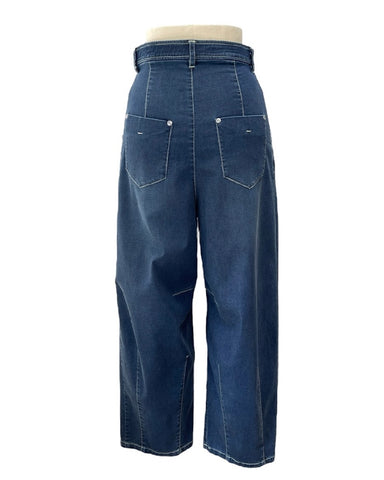 ayane予約<br>ストレッチダンガリーバレルレッグパンツ