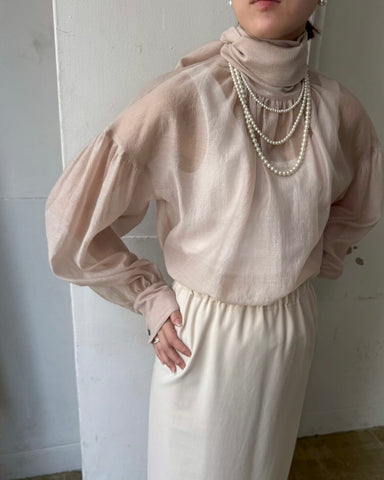 cafune<br> sheer organdy bowtie blouse