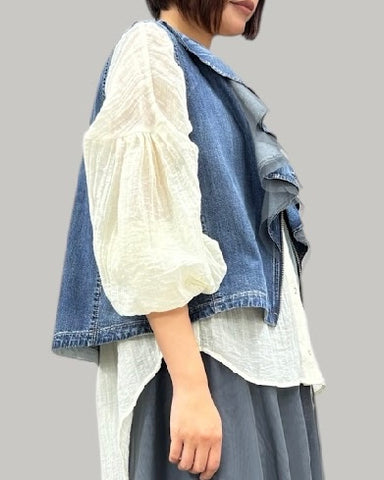 8月15日ライブ<br>ayane ダンガリーフリルベスト