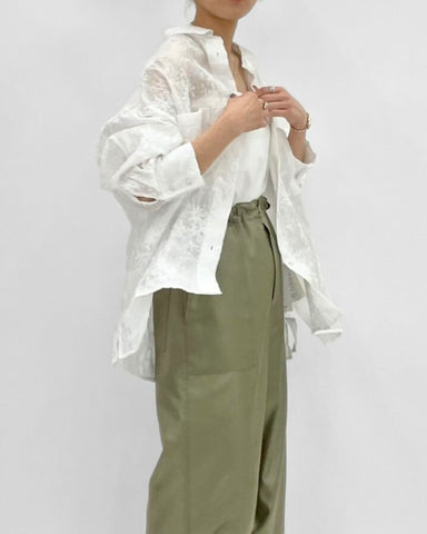 cafune<br> sheer embroidery shirt