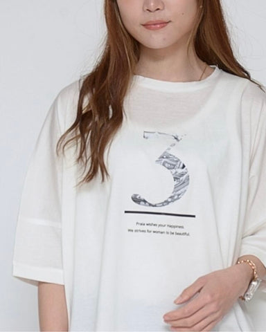 Praia<br>ナンバー転写ドルマンTシャツ