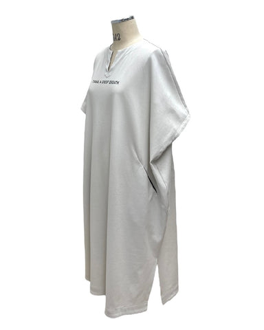 ayane予約<br>ワンピース丈キーネックロゴロンT