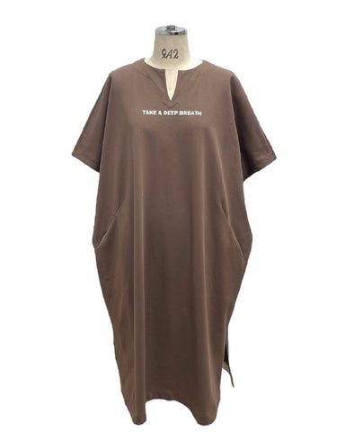 ayane予約<br>ワンピース丈キーネックロゴロンT