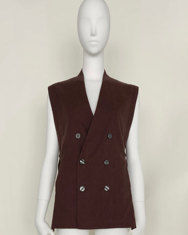 Boutique Ordinary<br>Sleeveless No-Collar Jacket