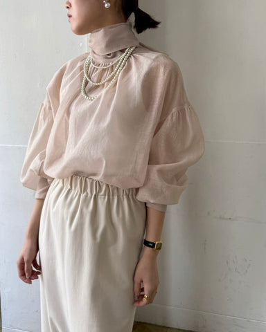 cafune<br> sheer organdy bowtie blouse