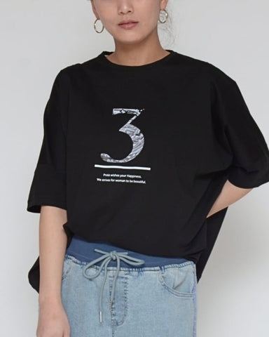 Praia<br>ナンバー転写ドルマンTシャツ