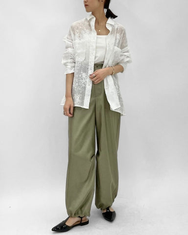 cafune<br> sheer embroidery shirt
