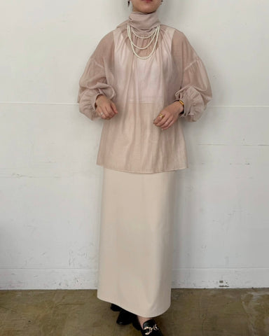 cafune<br> sheer organdy bowtie blouse