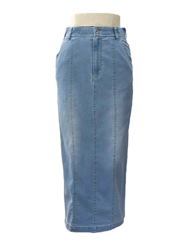 ayane予約<br>ストレッチダンガリーペンシルスカート