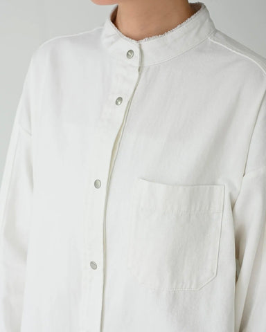HERENCIA <br> Back frill denim blouse