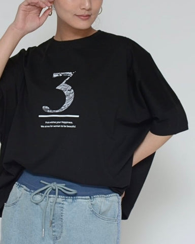 Praia<br>ナンバー転写ドルマンTシャツ