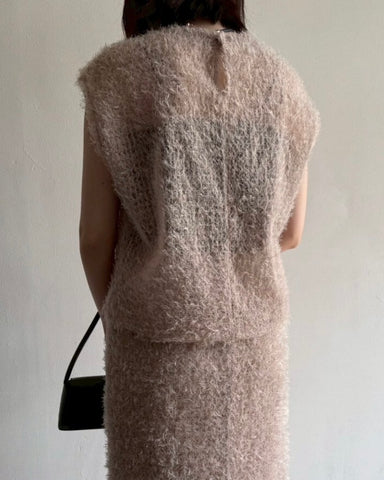 cafune<br>feather tulle french pullover