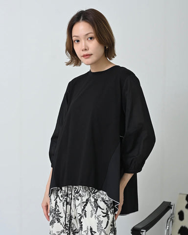 Herencia<br> バック配色メロー フリルトップス