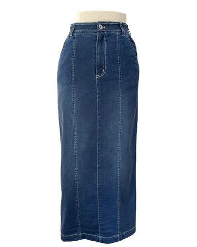 ayane予約<br>ストレッチダンガリーペンシルスカート