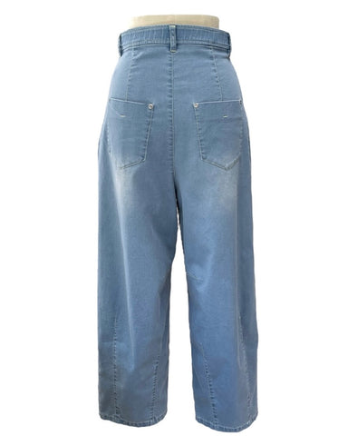 ayane予約<br>ストレッチダンガリーバレルレッグパンツ
