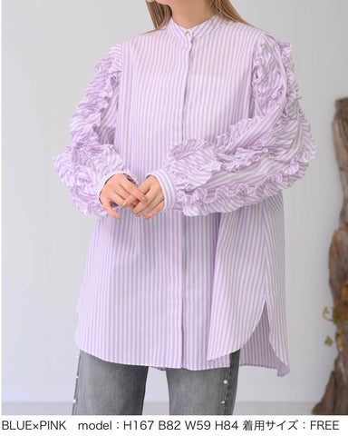 HERENCIA <br>Ruffled sleeve blouse