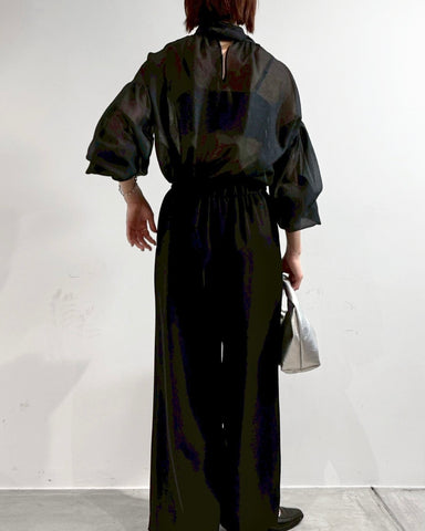 cafune<br> sheer organdy bowtie blouse