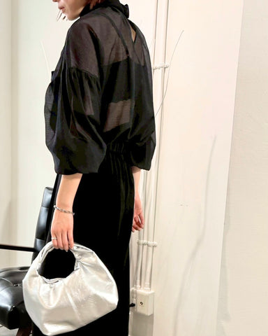 cafune<br> sheer organdy bowtie blouse