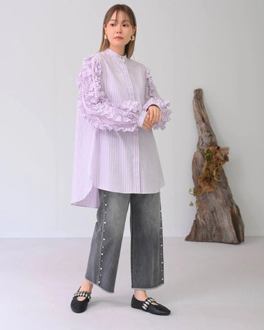 HERENCIA <br>Ruffled sleeve blouse
