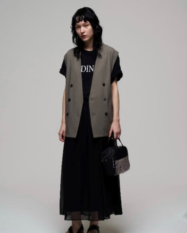 Boutique Ordinary<br>Sleeveless No-Collar Jacket