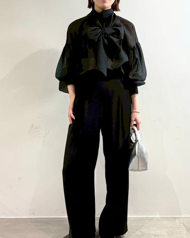 cafune<br> sheer organdy bowtie blouse