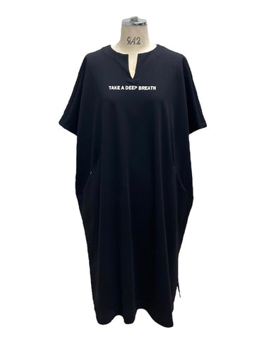 ayane予約<br>ワンピース丈キーネックロゴロンT