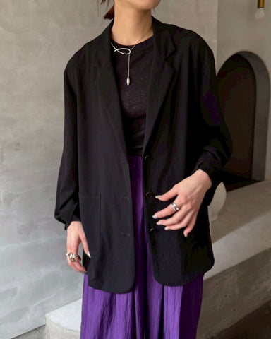 cafune<br> mat stretch georgette tailored jacket