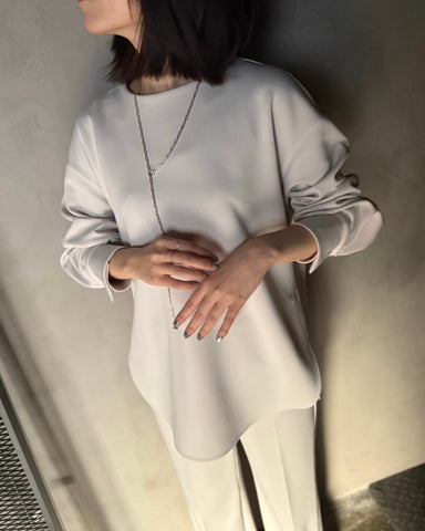 cafune<br> double knit side slit pullover