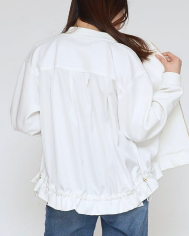 Praia<br> 異素材バックプリーツブルゾン