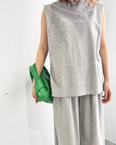 cafune<br> dry cotton tuck sleeve pullover