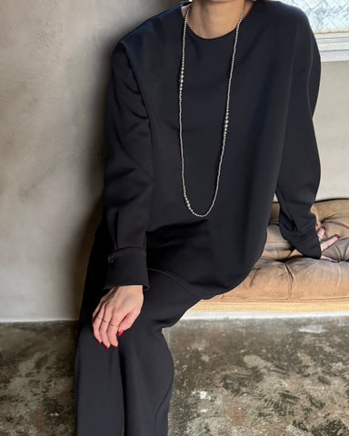 cafune<br> double knit side slit pullover