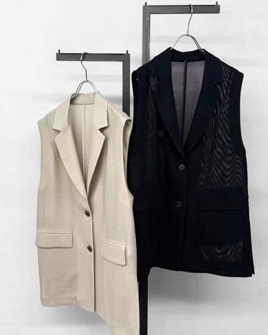 cafune<br> mesh tailored gilet